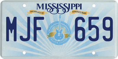 MS license plate MJF659