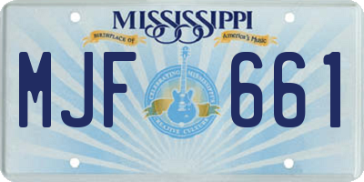 MS license plate MJF661
