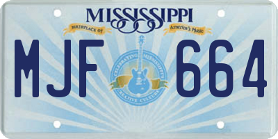 MS license plate MJF664