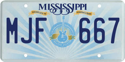 MS license plate MJF667