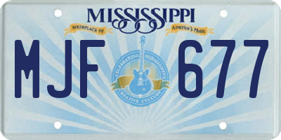 MS license plate MJF677
