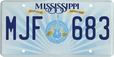 MS license plate MJF683