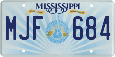 MS license plate MJF684