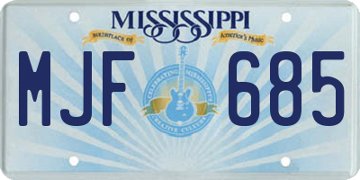 MS license plate MJF685