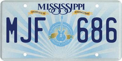 MS license plate MJF686