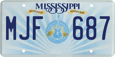 MS license plate MJF687