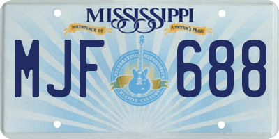 MS license plate MJF688