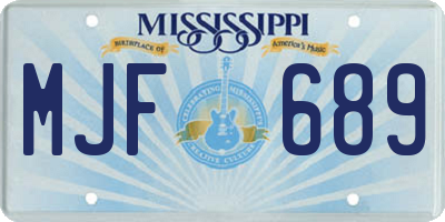 MS license plate MJF689