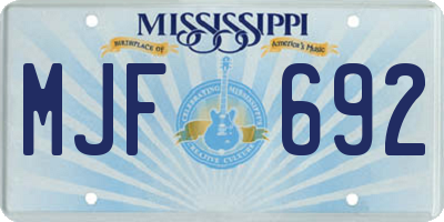 MS license plate MJF692