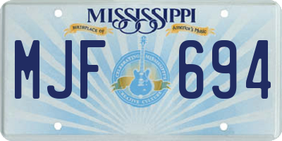 MS license plate MJF694