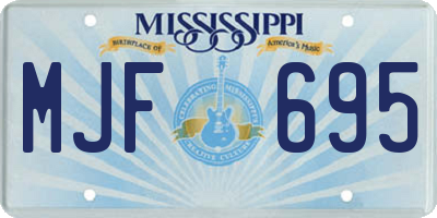 MS license plate MJF695