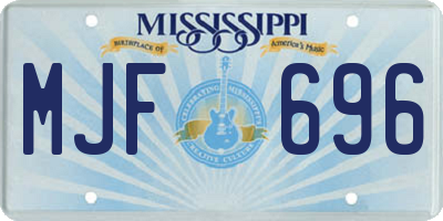MS license plate MJF696