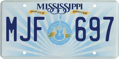 MS license plate MJF697