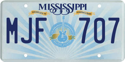 MS license plate MJF707