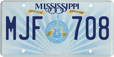 MS license plate MJF708