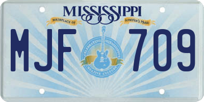 MS license plate MJF709