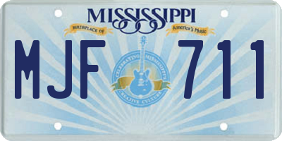 MS license plate MJF711