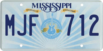 MS license plate MJF712