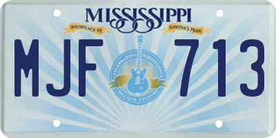 MS license plate MJF713