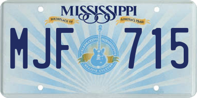 MS license plate MJF715