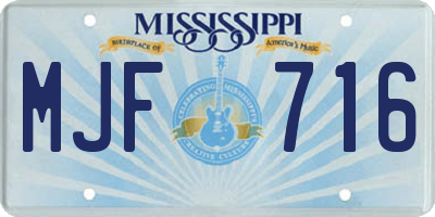 MS license plate MJF716