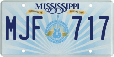 MS license plate MJF717