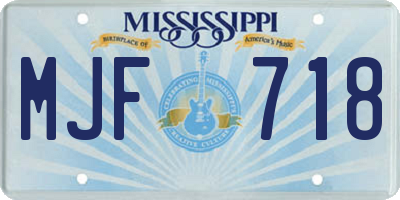 MS license plate MJF718