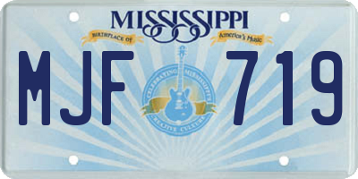 MS license plate MJF719
