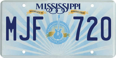MS license plate MJF720