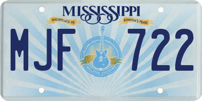 MS license plate MJF722