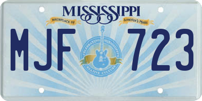 MS license plate MJF723