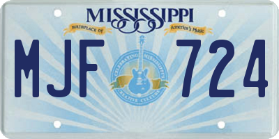 MS license plate MJF724