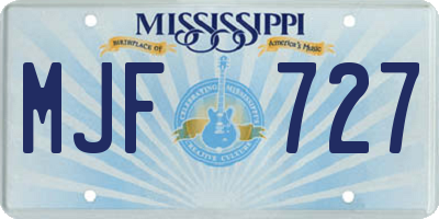 MS license plate MJF727