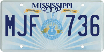 MS license plate MJF736