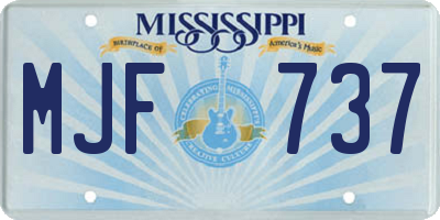 MS license plate MJF737