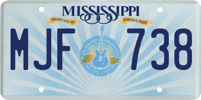 MS license plate MJF738