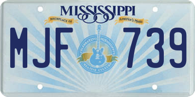 MS license plate MJF739