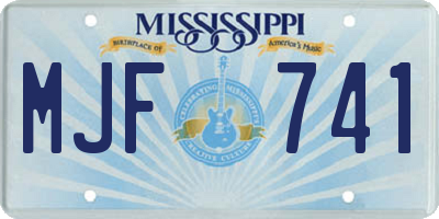 MS license plate MJF741