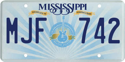 MS license plate MJF742