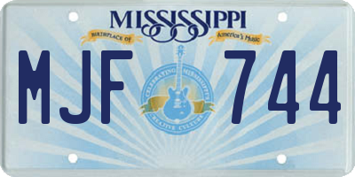 MS license plate MJF744