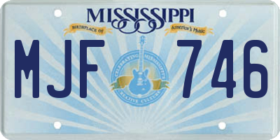 MS license plate MJF746