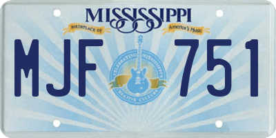 MS license plate MJF751