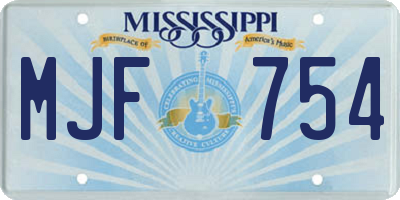 MS license plate MJF754