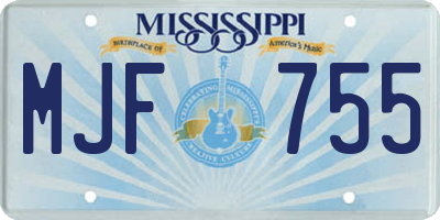 MS license plate MJF755