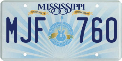 MS license plate MJF760