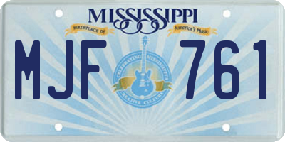 MS license plate MJF761
