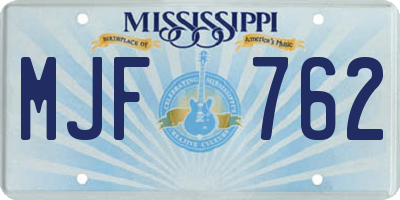 MS license plate MJF762