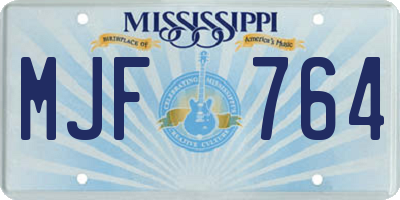 MS license plate MJF764