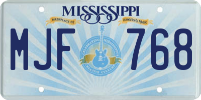MS license plate MJF768