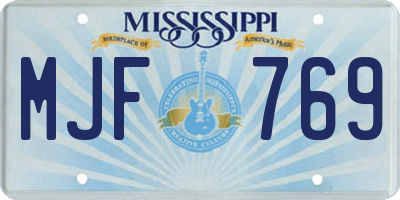 MS license plate MJF769